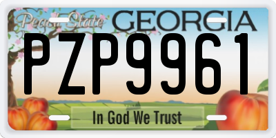 GA license plate PZP9961