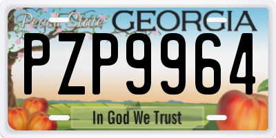 GA license plate PZP9964
