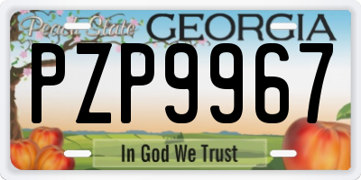 GA license plate PZP9967