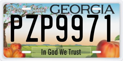 GA license plate PZP9971
