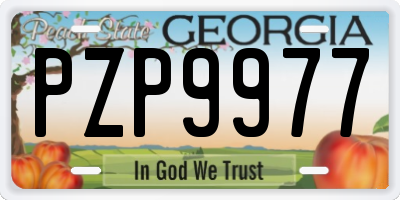 GA license plate PZP9977
