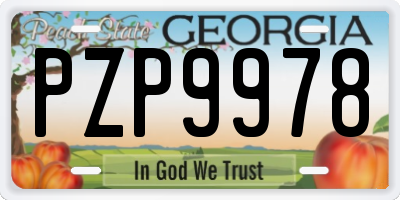GA license plate PZP9978