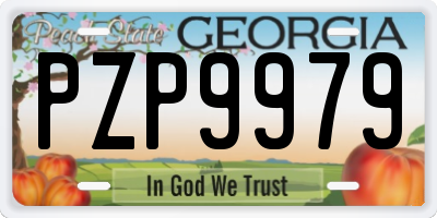 GA license plate PZP9979