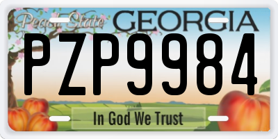 GA license plate PZP9984