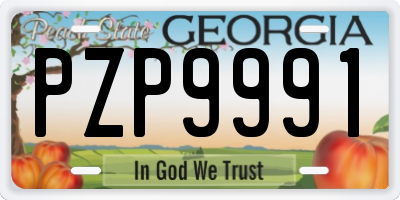 GA license plate PZP9991
