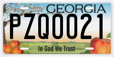 GA license plate PZQ0021