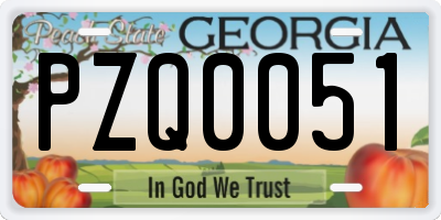 GA license plate PZQ0051