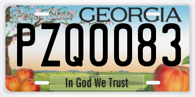 GA license plate PZQ0083