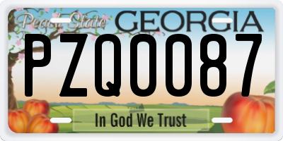 GA license plate PZQ0087