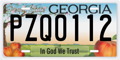 GA license plate PZQ0112