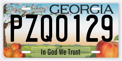 GA license plate PZQ0129
