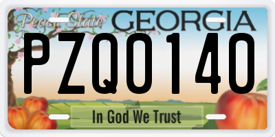 GA license plate PZQ0140