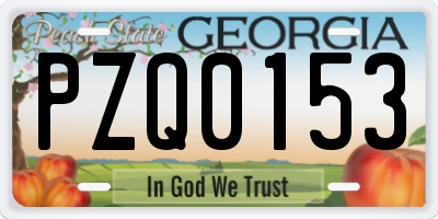 GA license plate PZQ0153