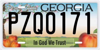 GA license plate PZQ0171