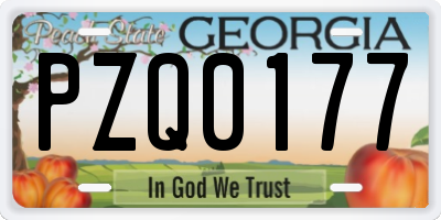 GA license plate PZQ0177