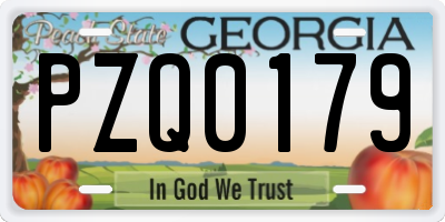 GA license plate PZQ0179