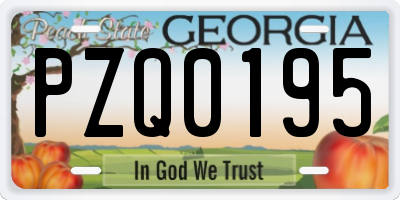 GA license plate PZQ0195
