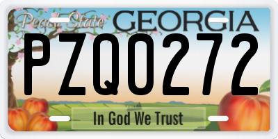 GA license plate PZQ0272