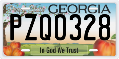 GA license plate PZQ0328