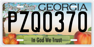 GA license plate PZQ0370