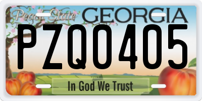 GA license plate PZQ0405