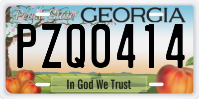 GA license plate PZQ0414