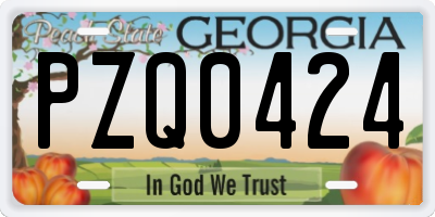 GA license plate PZQ0424