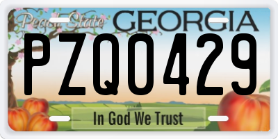 GA license plate PZQ0429