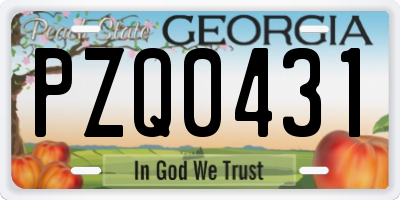 GA license plate PZQ0431