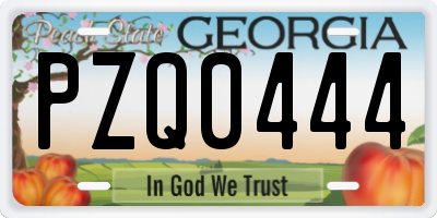 GA license plate PZQ0444
