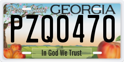 GA license plate PZQ0470