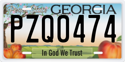 GA license plate PZQ0474