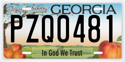 GA license plate PZQ0481
