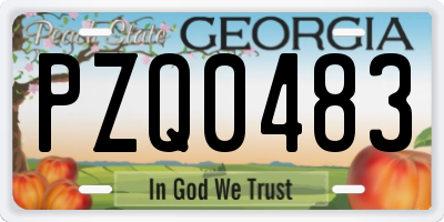GA license plate PZQ0483