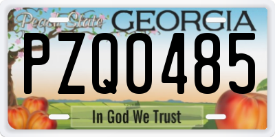 GA license plate PZQ0485