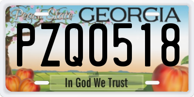 GA license plate PZQ0518