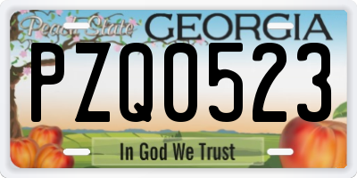 GA license plate PZQ0523