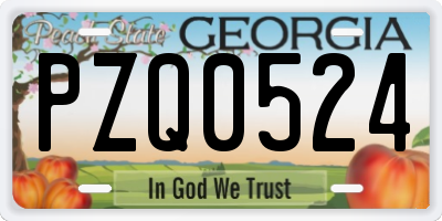 GA license plate PZQ0524