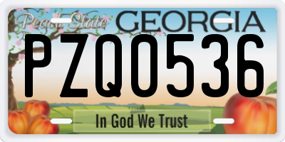 GA license plate PZQ0536
