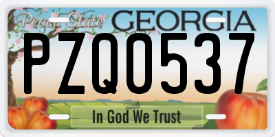 GA license plate PZQ0537