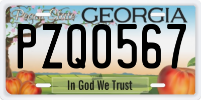 GA license plate PZQ0567