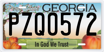 GA license plate PZQ0572
