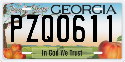 GA license plate PZQ0611