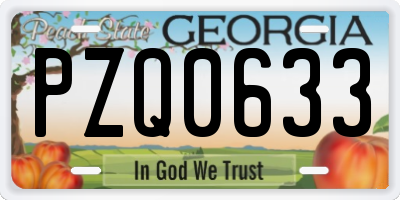 GA license plate PZQ0633