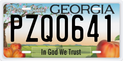 GA license plate PZQ0641