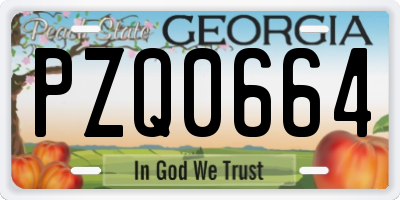 GA license plate PZQ0664