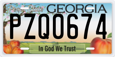 GA license plate PZQ0674