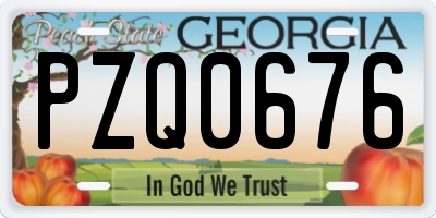 GA license plate PZQ0676