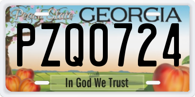 GA license plate PZQ0724