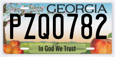 GA license plate PZQ0782